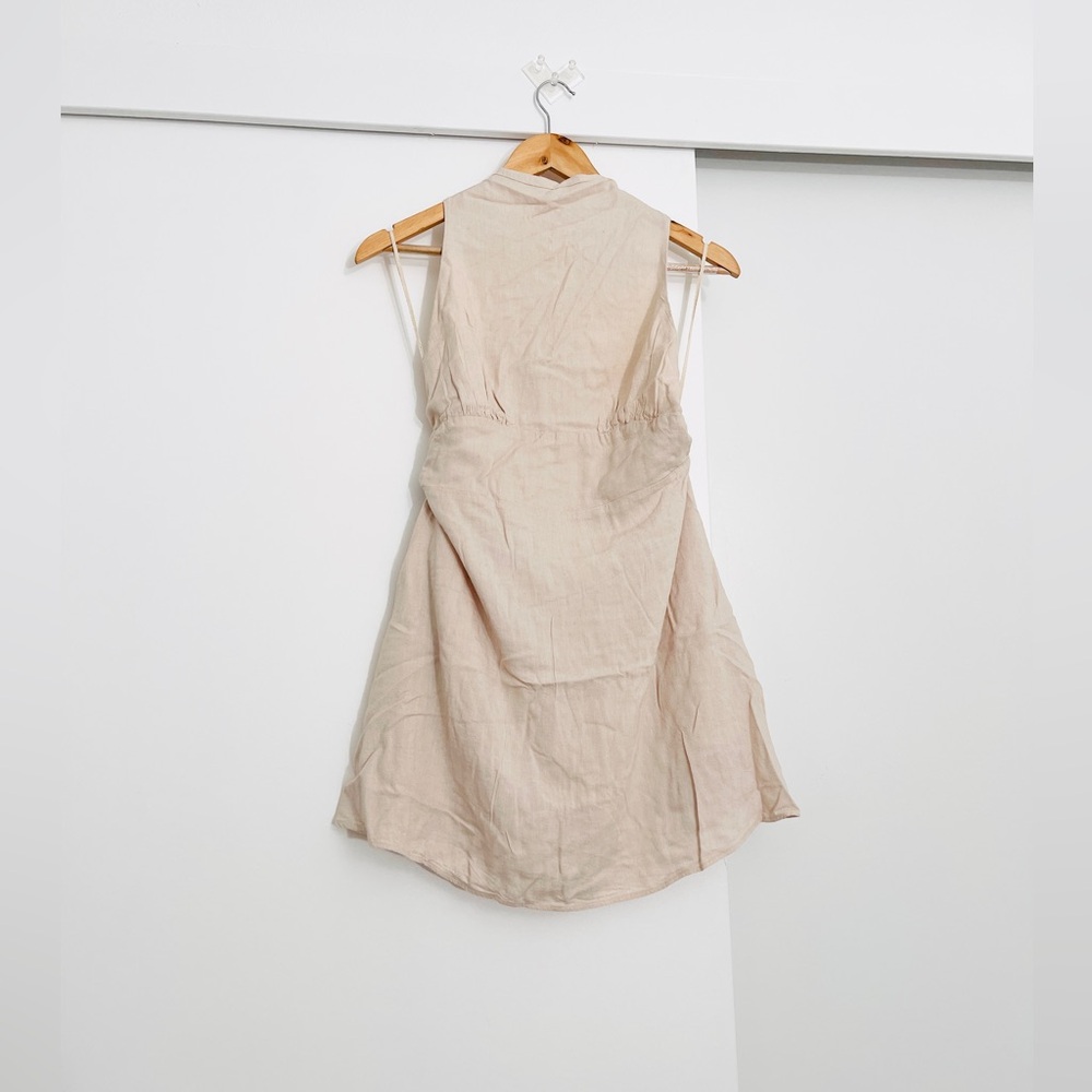NWOT Free People Mini Linen Blend Open Back Dress Size Medium